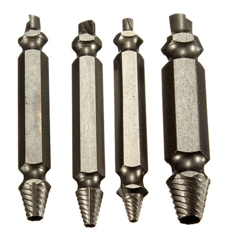 4 Screw Extractor Drill Bits Guide Set Broken Bolt Remover Easy Out Set 5cm Long Wholesale