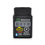 Advanced MINI ELM 327 V2.1 Black Bluetooth OBD2 Car CAN Wireless Adapter Scanner Tool