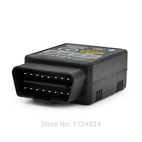Advanced MINI ELM 327 V2.1 Black Bluetooth OBD2 Car CAN Wireless Adapter Scanner Tool