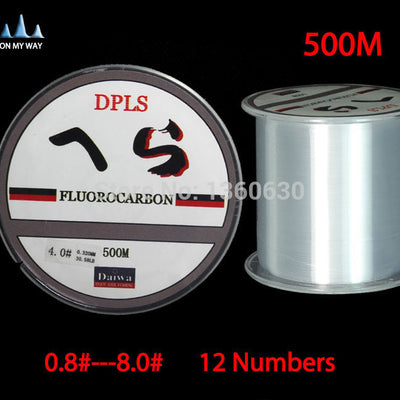 2015 new Available 500M Fluorocarbon Fishing Line 0.148-0.467mm  7-42LB Carbon Fiber Leader Line brand fly fishing line pesca