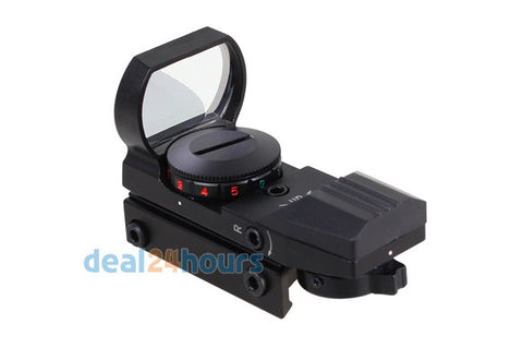 Holographic 4 Reticle Red/Green Dot Tactical Reflex Sight Scope with Mount for Gun 33mm