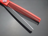 Hair scissors Red and Black scissors tail pin 5.5 INCH LYREBIRD tijeras peluquero pink stone