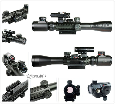3-9X40 Illuminated Hunting Red/Green Laser Riflescope with  Holographic Dot Sight