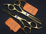Hair scissors hairdressing scissors Lyrebird 5.5 INCH or 6 INCH Rainbow or Golden or Black or Blue Simple packing 1SET
