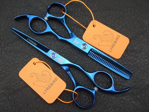 Hair scissors hairdressing scissors Lyrebird 5.5 INCH or 6 INCH Rainbow or Golden or Black or Blue Simple packing 1SET