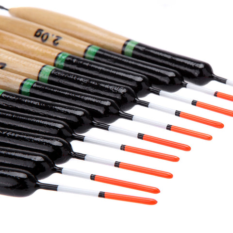 10Pcs 2g Fishing Fish Floats Bobbers Set Paulownia Wood Fishing Tackle Tools