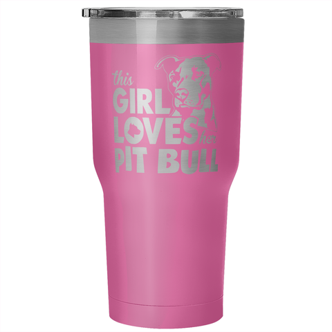 This girl loves her pitbull
