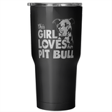 This girl loves her pitbull