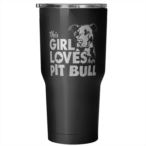 This girl loves her pitbull