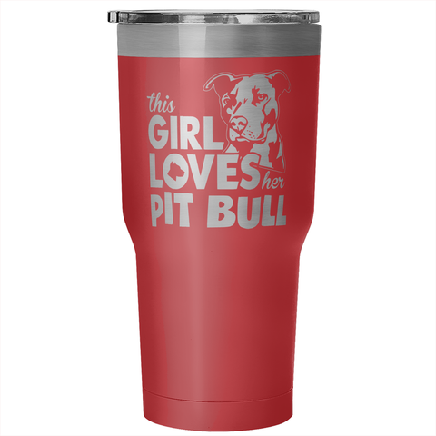 This girl loves her pitbull