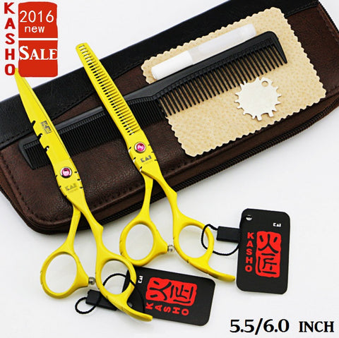 Kasho professional hair scissors hairdressing thinning scissors barber tijera peluqueria forbici capelli shear tesoura ciseaux