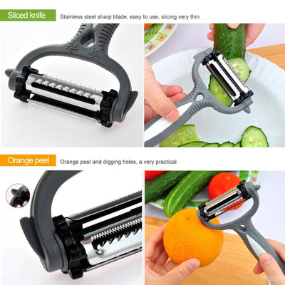 Multifunctional 360 Degree Rotary Peeler with 3 blades