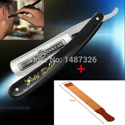 Nostalgia stainless steel straight edge with sharpening cloth