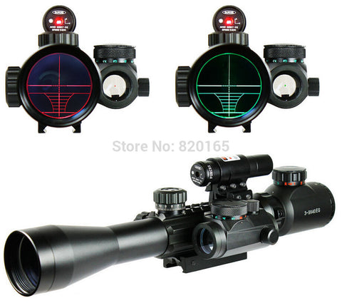 3-9X40 Illuminated Hunting Red/Green Laser Riflescope with  Holographic Dot Sight