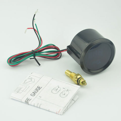 2" 52mm Black Car Motor Blue light Digital LED Electronic Water Temp