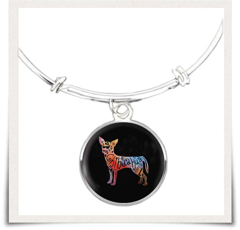 Chihuahua art Necklace and bangles