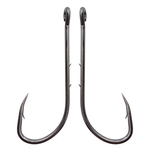 100pcs High Carbon Steel Fishing Hooks Black Offset Long Barbed Shank Baitholder Size 1 1/0 2/0 3/0 4/0 5/0 6/0