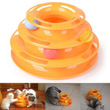 Dog Cat Toys Three Tower Of Tracks Turntable Ball