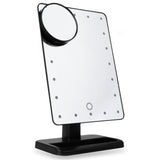 Adjustable Vanity Tabletop Lamp 20 LEDs Lighted LED Touch Screen Mirror Makeup Portable Mirror Luminous 180 Rotating Mirror