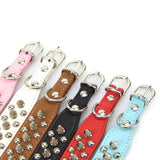 Adjustable PU Leather Rivet Spiked Studded Pet Puppy Dog Collar Neck Strap