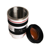 24-105 Camera Lens Shape Cup Coffee Tea Travel Mug Stainless Steel