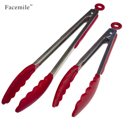 Silicone Kitchen Tongs 2 Pack 9-Inch & 12-Inch Bonus