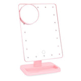 Adjustable Vanity Tabletop Lamp 20 LEDs Lighted LED Touch Screen Mirror Makeup Portable Mirror Luminous 180 Rotating Mirror