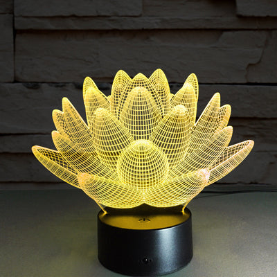 7 color changing Touch Lotus 3D colorful night light