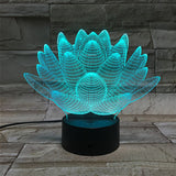 7 color changing Touch Lotus 3D colorful night light