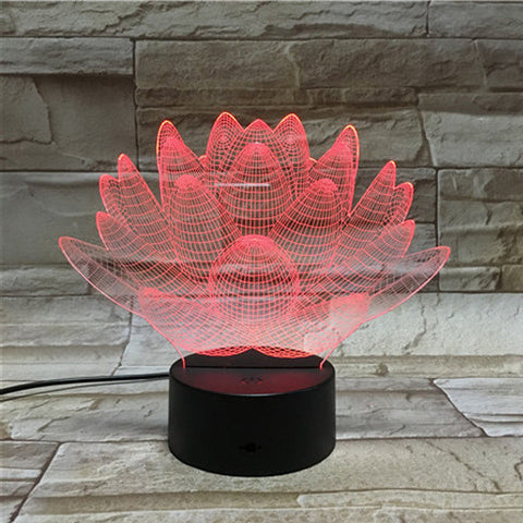 7 color changing Touch Lotus 3D colorful night light