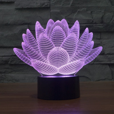 7 color changing Touch Lotus 3D colorful night light