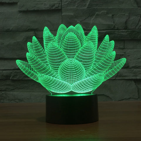 7 color changing Touch Lotus 3D colorful night light