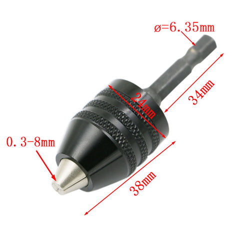 0.3-8mm Black Keyless Drill Chuck