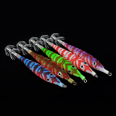 5pcs/Lot 10cm 6g 5 Color Fishing Lure Luminous Squid Octopus Hook