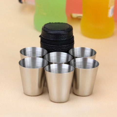 6 Pieces Stainless Steel Cups Wine Beer Whiskey Mugs
