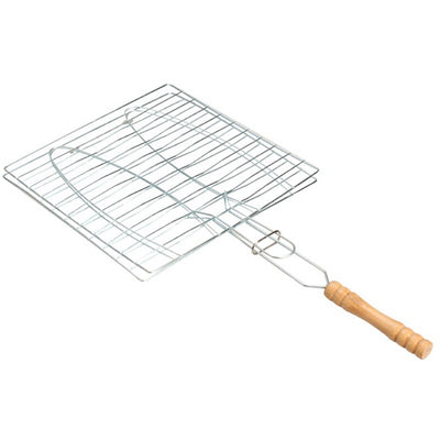 Stainless Steel  BBQ Barbecue 2 Fish Grilling Basket