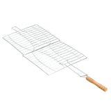 Stainless Steel  BBQ Barbecue 2 Fish Grilling Basket