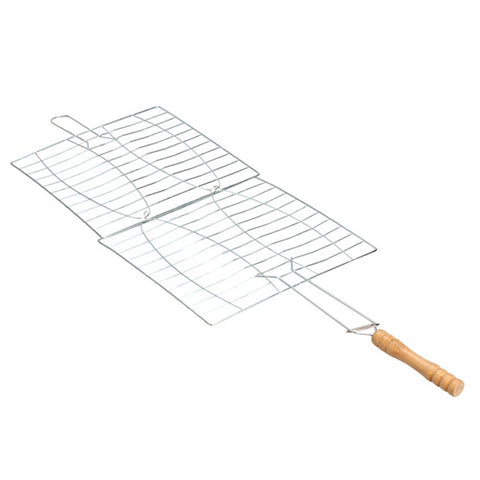 Stainless Steel  BBQ Barbecue 2 Fish Grilling Basket