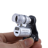 60X Zoom LED Clip On Mobile Phone Magnifiers Microscope Micro Lens for Apple iPhone 6 Plus/Samsung Galaxy S6 Other Smartphones