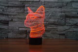 3D Siamese cat  Illusion Lamp 7 Color Changing Cat Lights Touch Button