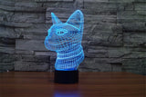 3D Siamese cat  Illusion Lamp 7 Color Changing Cat Lights Touch Button