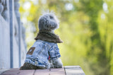Denim Dog Clothes Winter Fur Collar Dog Coat Thick Warm Pet Clothes Jeans