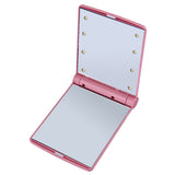 Led Makeup Mirror Lady Makeup Cosmetic Folding Portable Compact Pocket Mirror 8 LED Lights