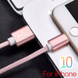 20cm / 100cm Super Strong Leather Metal Plug Micro USB Cable for iPhone 6 6s Plus 5s 5 iPadmini / Samsung / Xiaomi
