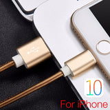 20cm / 100cm Super Strong Leather Metal Plug Micro USB Cable for iPhone 6 6s Plus 5s 5 iPadmini / Samsung / Xiaomi