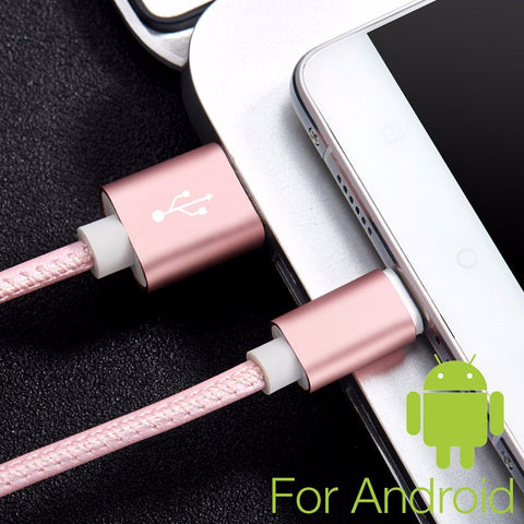 20cm / 100cm Super Strong Leather Metal Plug Micro USB Cable for iPhone 6 6s Plus 5s 5 iPadmini / Samsung / Xiaomi