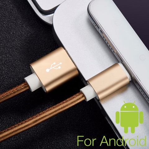 20cm / 100cm Super Strong Leather Metal Plug Micro USB Cable for iPhone 6 6s Plus 5s 5 iPadmini / Samsung / Xiaomi