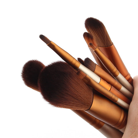 Professional 12 Pcs/lot Make Up Brushes Set Foundation Face&Eye Powder