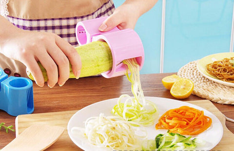 HandHeld Spiral Cutter Fruit Vegetable Slicer Built in knife sharpener