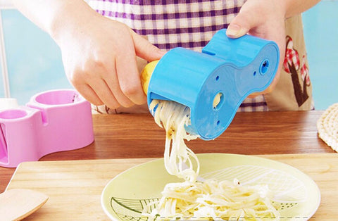 HandHeld Spiral Cutter Fruit Vegetable Slicer Built in knife sharpener